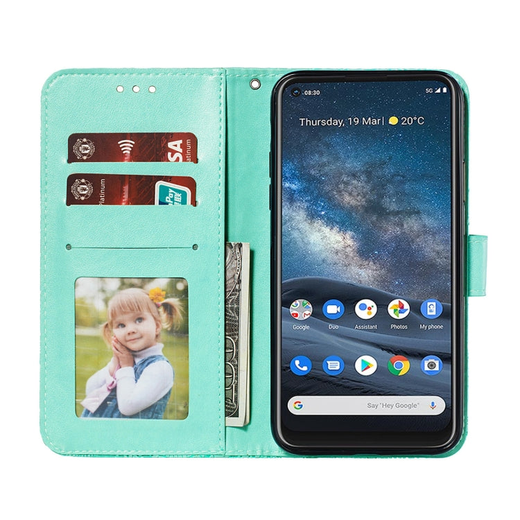 For Nokia 8.3 5G Lace Flower Embossing Pattern Horizontal Flip Leather Case with Holder & Card Slots & Wallet & Photo Frame