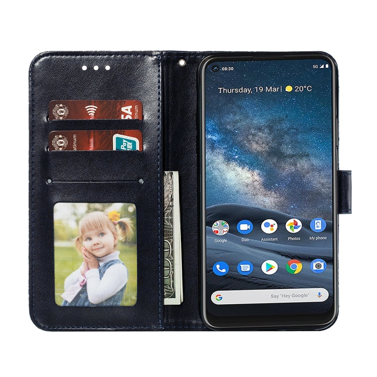 For Nokia 8.3 5G Lace Flower Embossing Pattern Horizontal Flip Leather Case with Holder & Card Slots & Wallet & Photo Frame