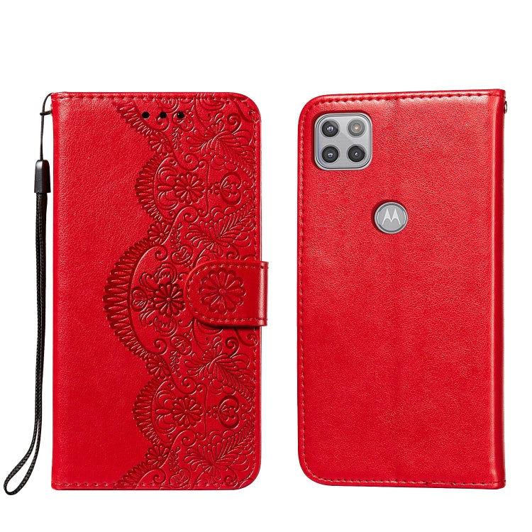 For Motorola Moto G 5G Flower Vine Embossing Pattern Horizontal Flip Leather Case with Card Slot & Holder & Wallet & Lanyard
