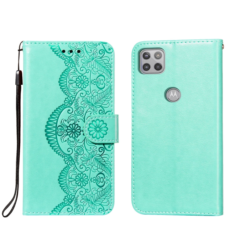 For Motorola Moto G 5G Flower Vine Embossing Pattern Horizontal Flip Leather Case with Card Slot & Holder & Wallet & Lanyard