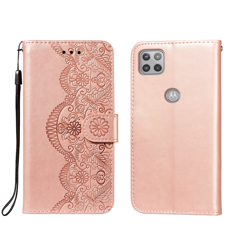 For Motorola Moto G 5G Flower Vine Embossing Pattern Horizontal Flip Leather Case with Card Slot & Holder & Wallet & Lanyard