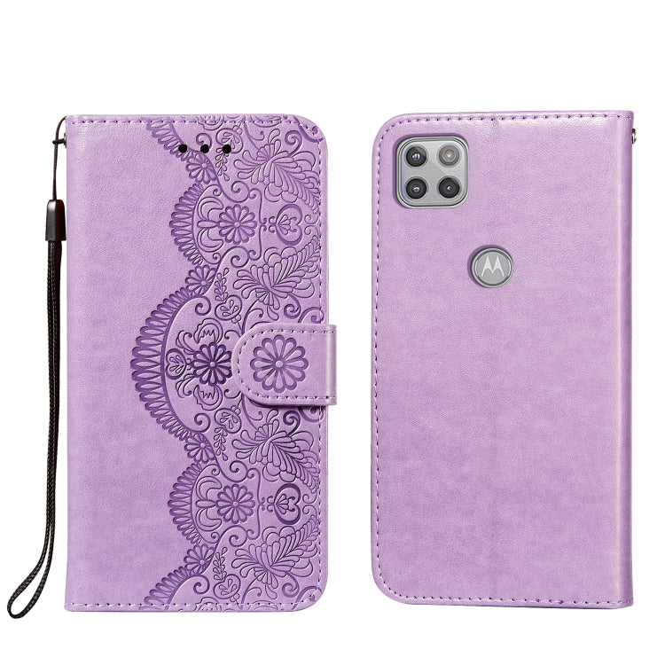 For Motorola Moto G 5G Flower Vine Embossing Pattern Horizontal Flip Leather Case with Card Slot & Holder & Wallet & Lanyard