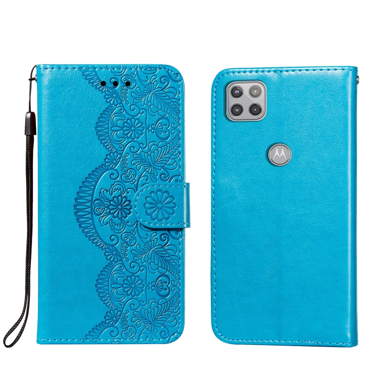 For Motorola Moto G 5G Flower Vine Embossing Pattern Horizontal Flip Leather Case with Card Slot & Holder & Wallet & Lanyard