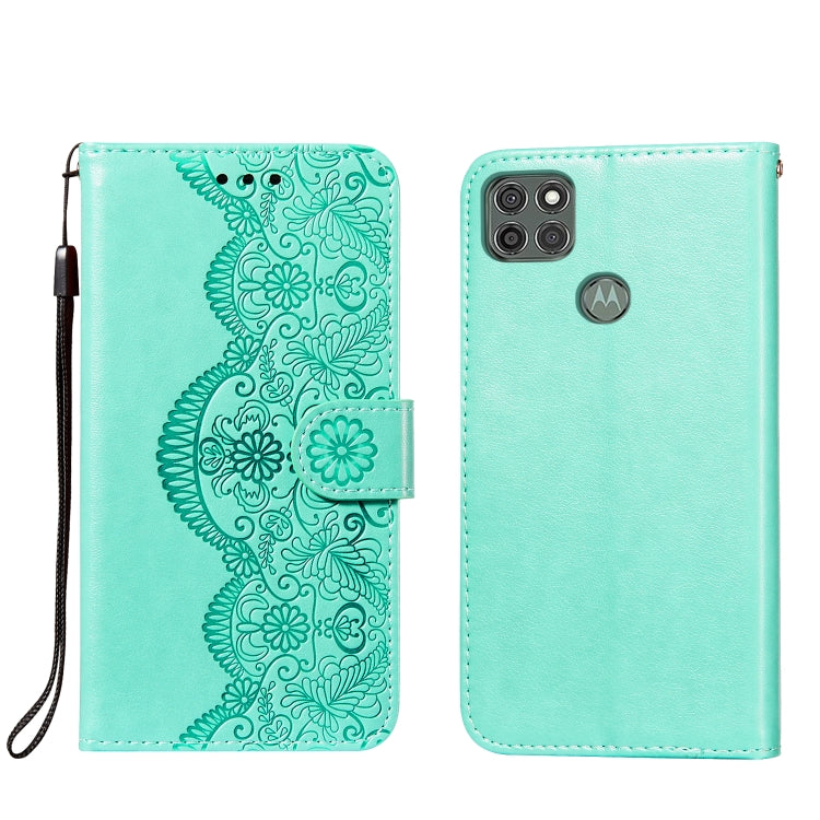 For Motorola Moto G9 Power Flower Vine Embossing Pattern Horizontal Flip Leather Case with Card Slot & Holder & Wallet & Lanyard