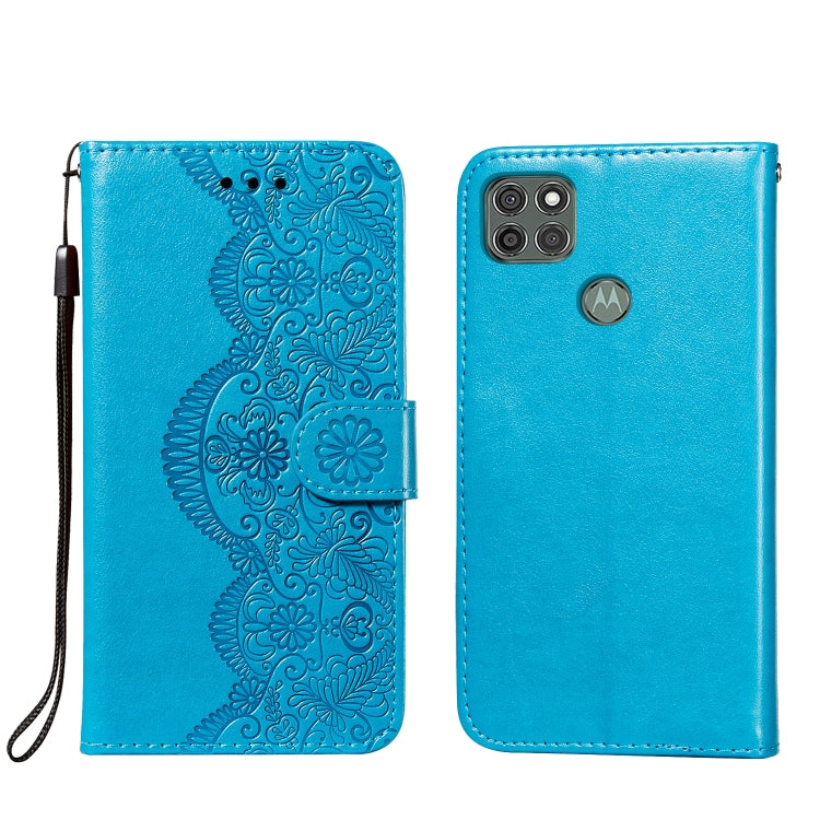 For Motorola Moto G9 Power Flower Vine Embossing Pattern Horizontal Flip Leather Case with Card Slot & Holder & Wallet & Lanyard