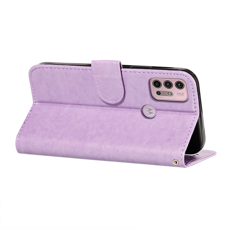 For Motorola Moto G30 Flower Vine Embossing Pattern Horizontal Flip Leather Case with Card Slot & Holder & Wallet & Lanyard