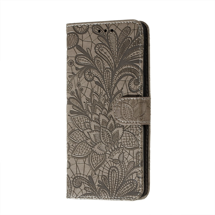 For Xiaomi Redmi Note 9T 5G Lace Flower Embossing Pattern Horizontal Flip Leather Case with Holder & Card Slots & Wallet & Photo Frame