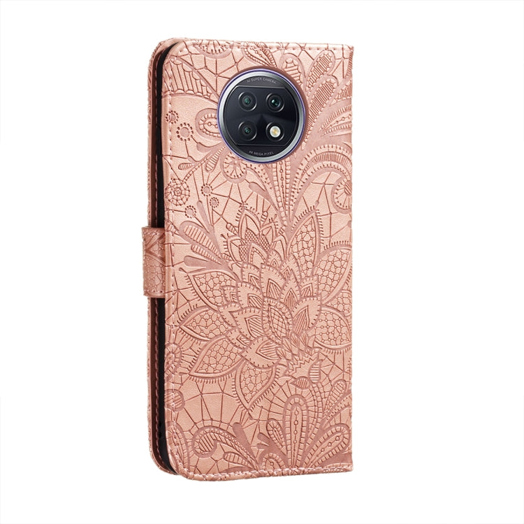 For Xiaomi Redmi Note 9T 5G Lace Flower Embossing Pattern Horizontal Flip Leather Case with Holder & Card Slots & Wallet & Photo Frame