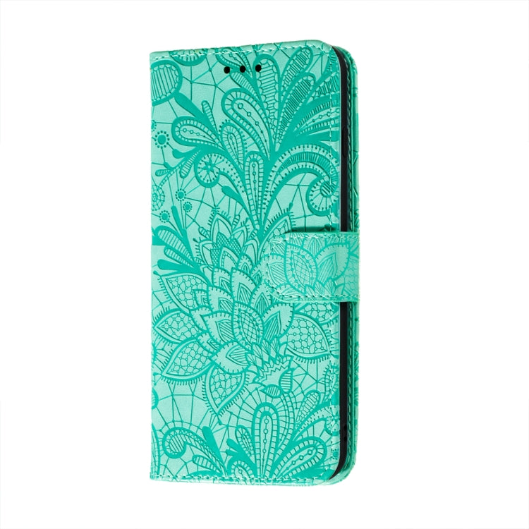 For Xiaomi Redmi Note 9T 5G Lace Flower Embossing Pattern Horizontal Flip Leather Case with Holder & Card Slots & Wallet & Photo Frame