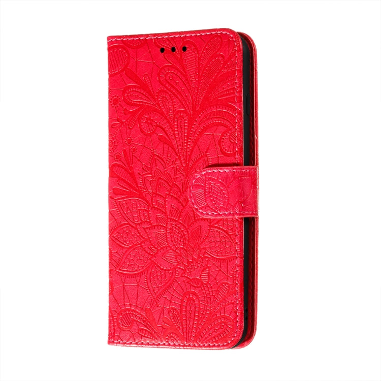 For Xiaomi Redmi Note 9T 5G Lace Flower Embossing Pattern Horizontal Flip Leather Case with Holder & Card Slots & Wallet & Photo Frame