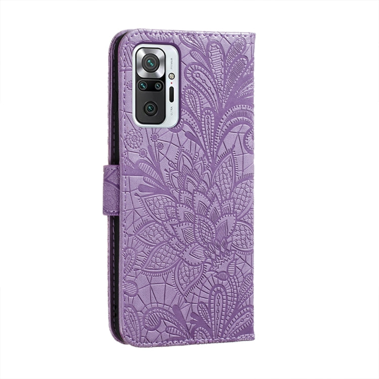 For Xiaomi Redmi Note 10 Pro Lace Flower Embossing Pattern Horizontal Flip Leather Case with Holder & Card Slots & Wallet & Photo Frame