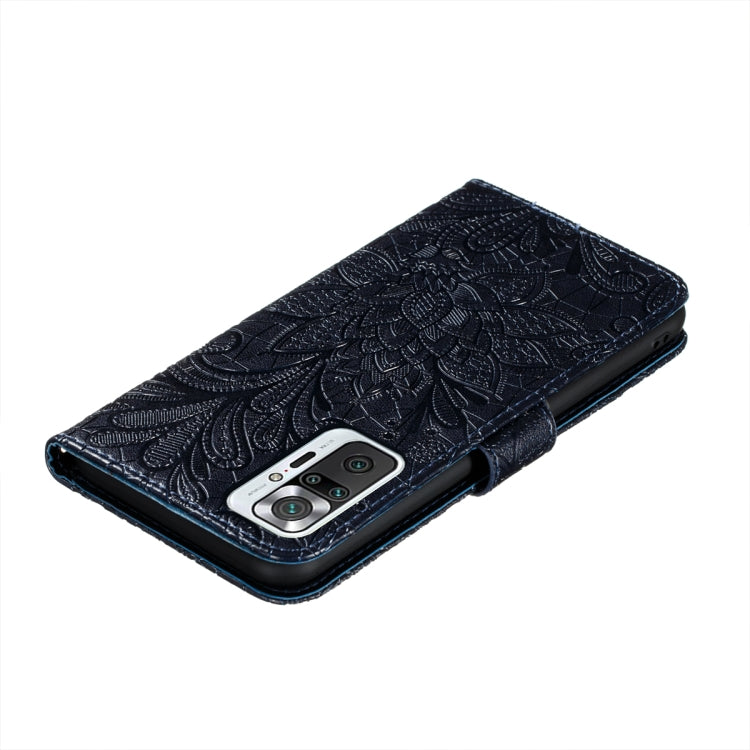 For Xiaomi Redmi Note 10 Pro Lace Flower Embossing Pattern Horizontal Flip Leather Case with Holder & Card Slots & Wallet & Photo Frame