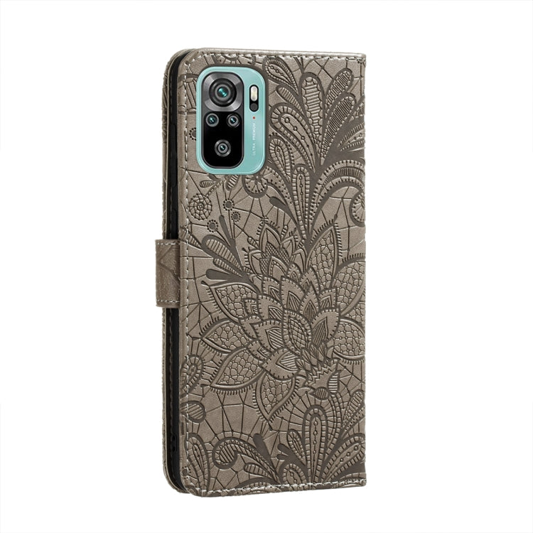 For Xiaomi Redmi Note 10 4G Lace Flower Embossing Pattern Horizontal Flip Leather Case with Holder & Card Slots & Wallet & Photo Frame