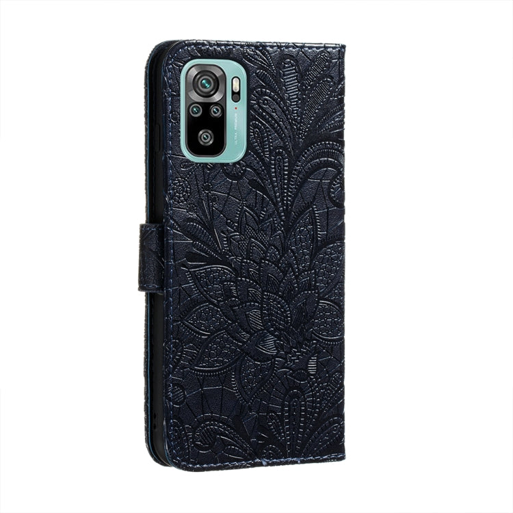 For Xiaomi Redmi Note 10 4G Lace Flower Embossing Pattern Horizontal Flip Leather Case with Holder & Card Slots & Wallet & Photo Frame