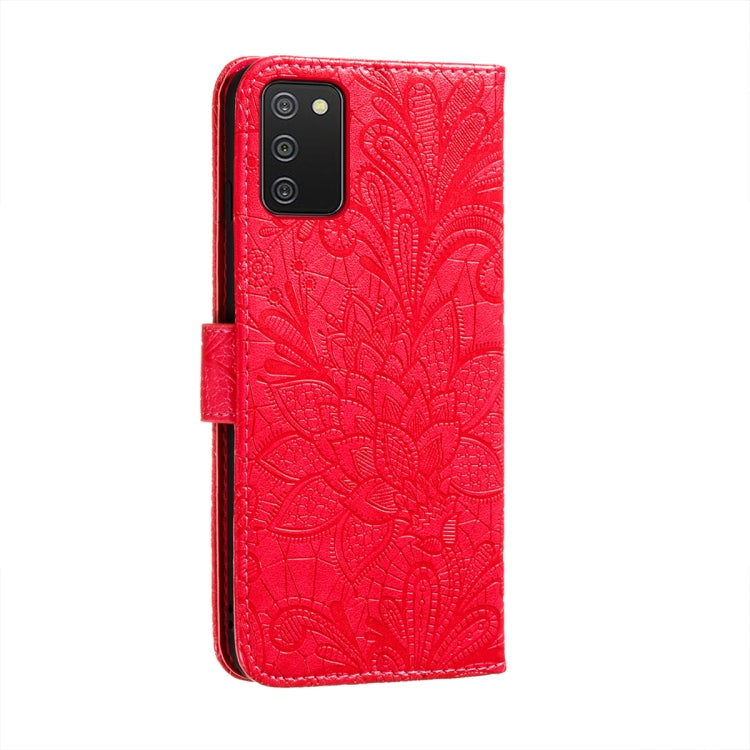 For Xiaomi Redmi 9T / Poco M3 Lace Flower Embossing Pattern Horizontal Flip Leather Case with Holder & Card Slots & Wallet & Photo Frame