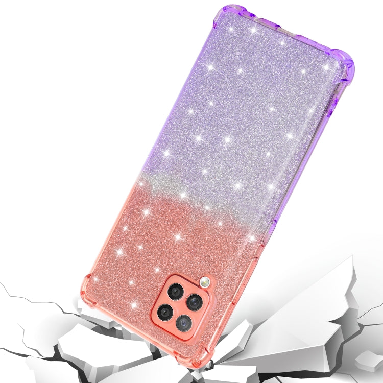 For Samsung Galaxy A42 5G Gradient Glitter Powder Shockproof TPU Protective Case