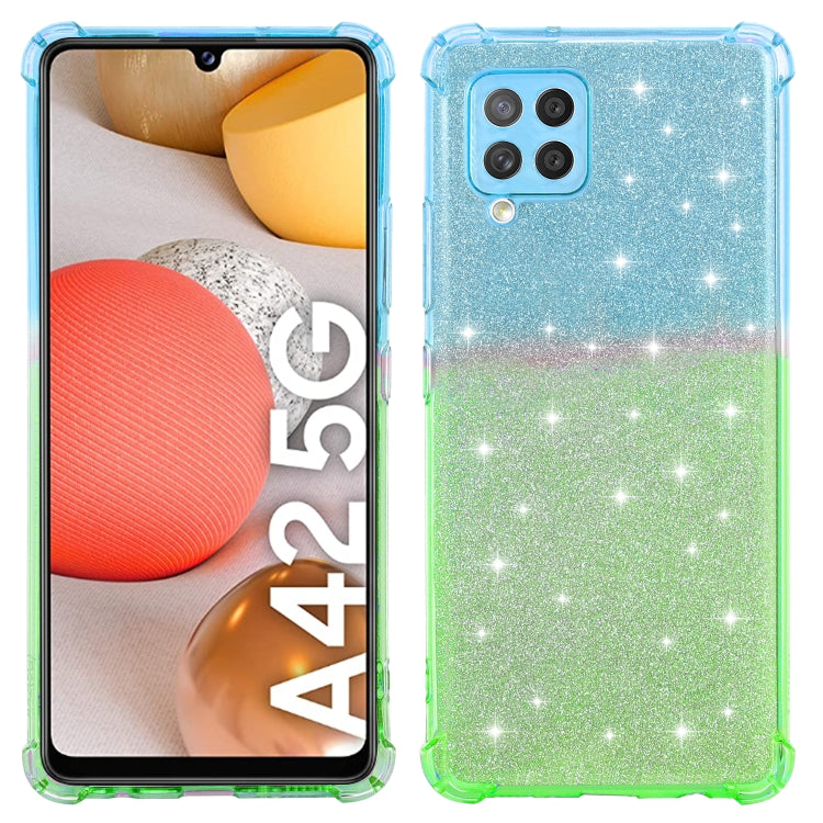 For Samsung Galaxy A42 5G Gradient Glitter Powder Shockproof TPU Protective Case
