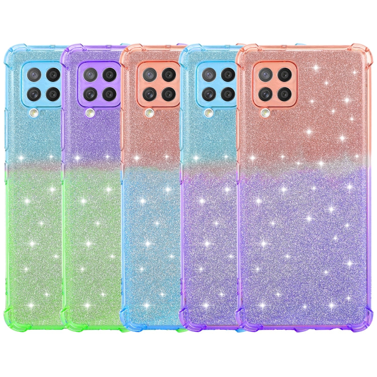 For Samsung Galaxy A42 5G Gradient Glitter Powder Shockproof TPU Protective Case
