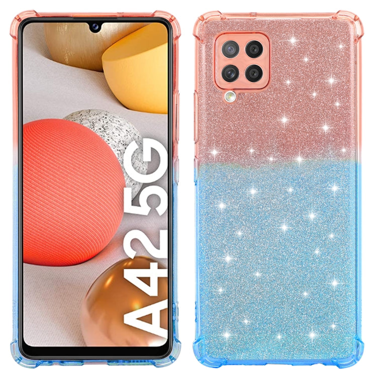 For Samsung Galaxy A42 5G Gradient Glitter Powder Shockproof TPU Protective Case