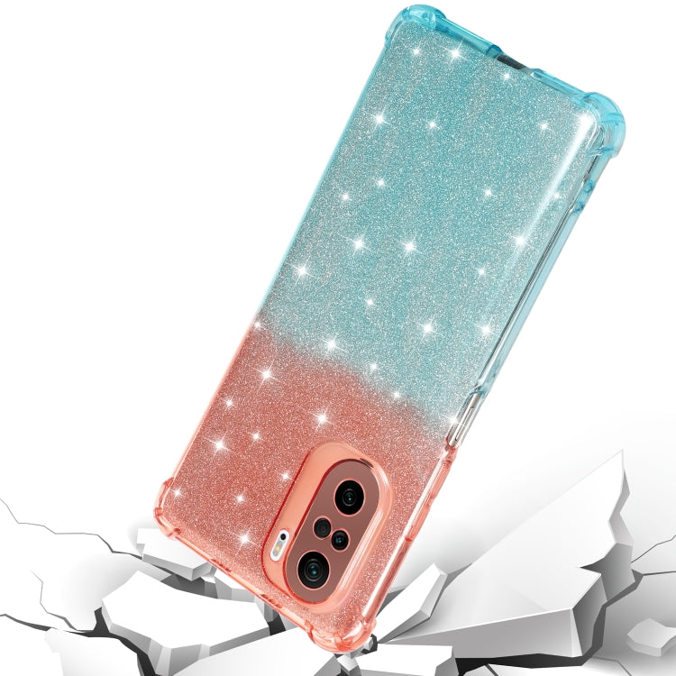 For Xiaomi Redmi K40 / K40 Pro Gradient Glitter Powder Shockproof TPU Protective Case