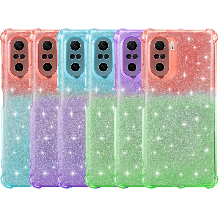 For Xiaomi Redmi K40 / K40 Pro Gradient Glitter Powder Shockproof TPU Protective Case