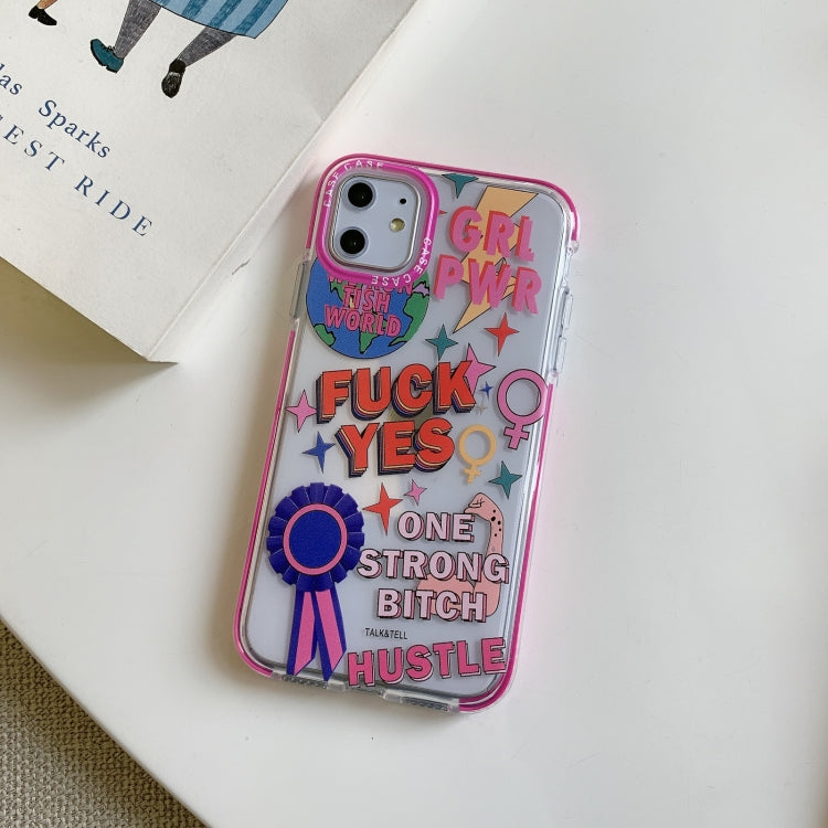 For iPhone 11 Double Color TPU Pattern Protective Case