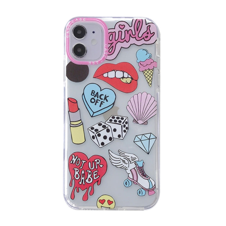 For iPhone 11 Double Color TPU Pattern Protective Case