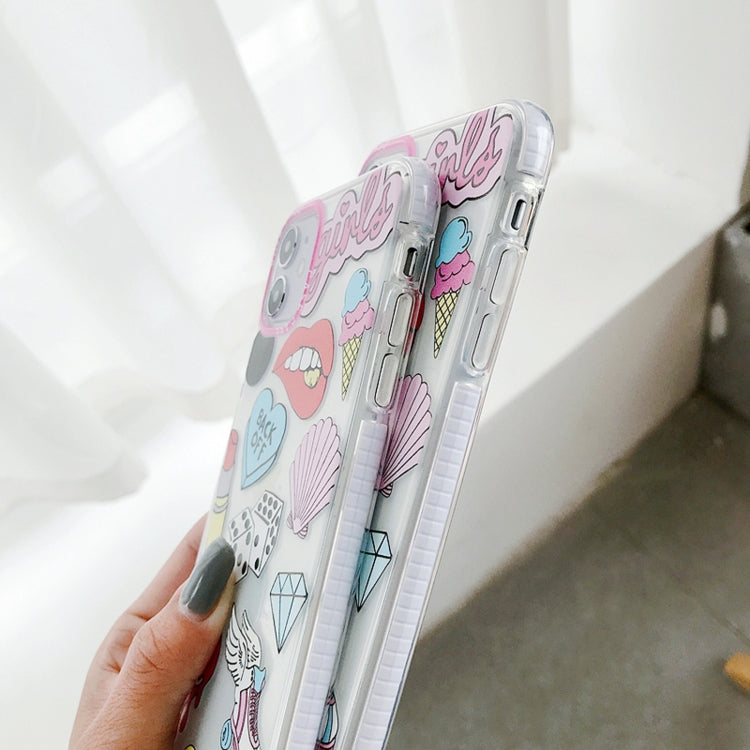 For iPhone 11 Double Color TPU Pattern Protective Case