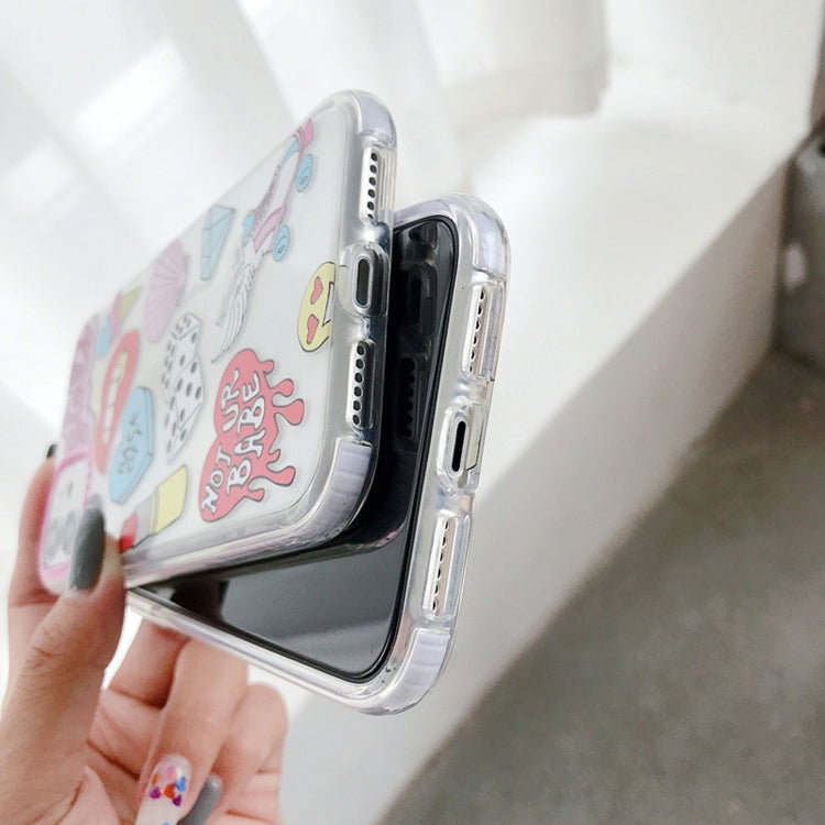 For iPhone 11 Double Color TPU Pattern Protective Case