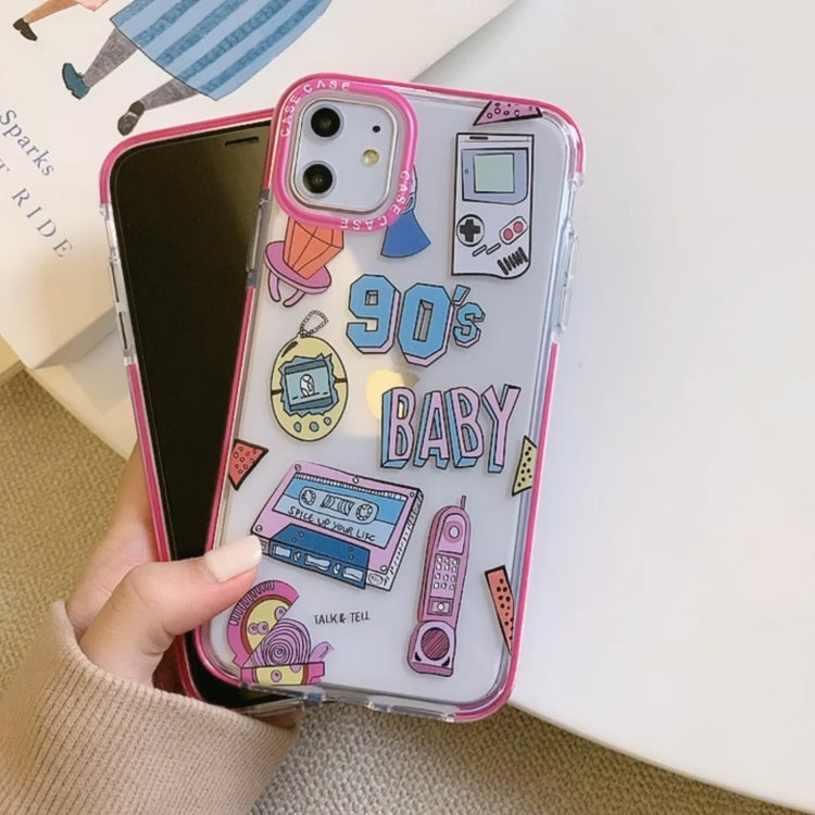 For iPhone 11 Double Color TPU Pattern Protective Case