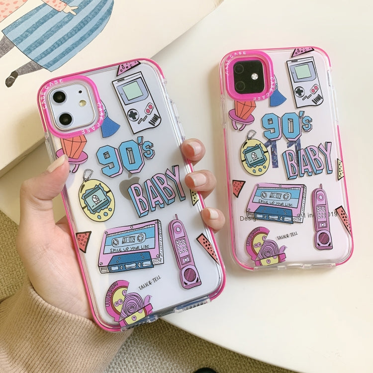 For iPhone 11 Double Color TPU Pattern Protective Case