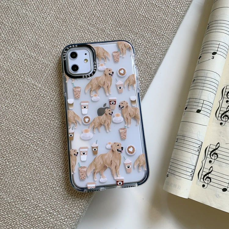For iPhone 11 Double Color TPU Pattern Protective Case
