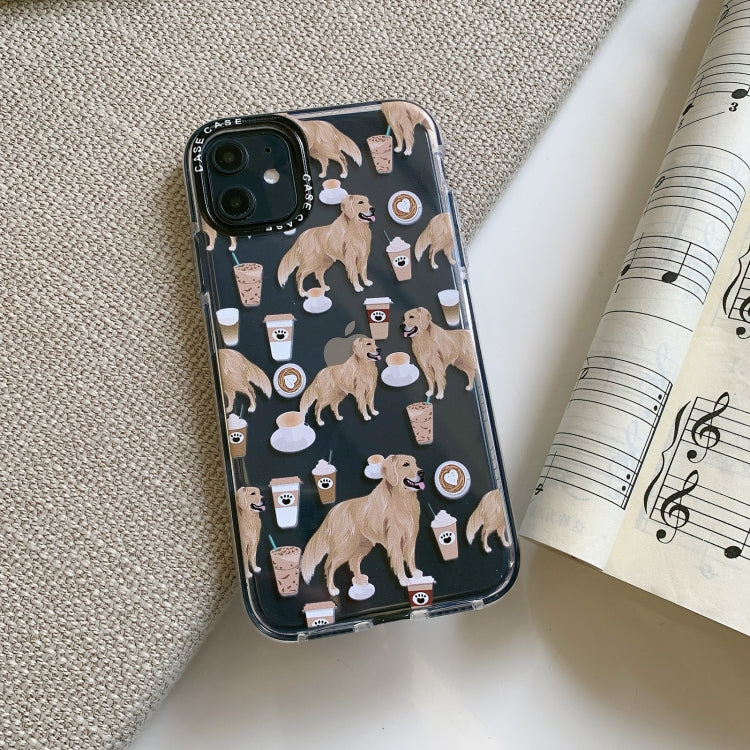 For iPhone 11 Double Color TPU Pattern Protective Case