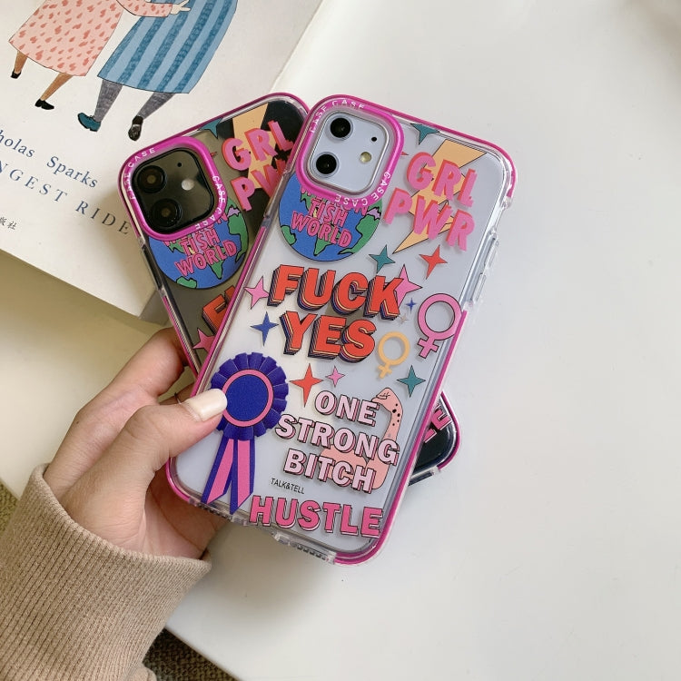For iPhone 11 Pro Double Color TPU Pattern Protective Case