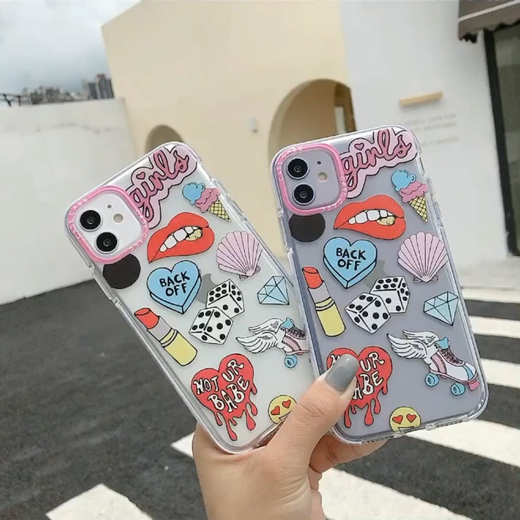 For iPhone 11 Pro Double Color TPU Pattern Protective Case