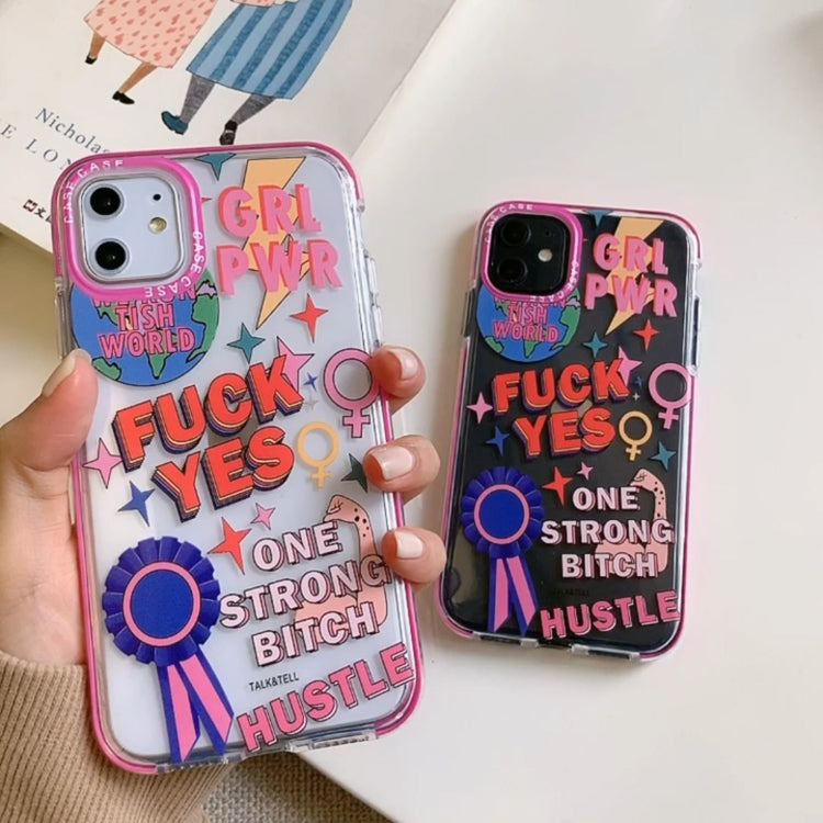 For iPhone 11 Pro Max Double Color TPU Pattern Protective Case