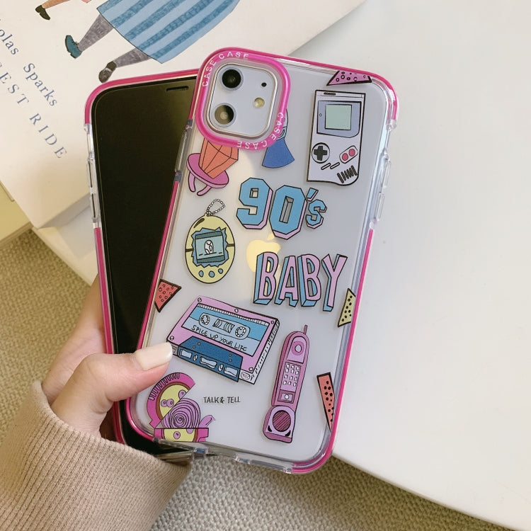 For iPhone 11 Pro Max Double Color TPU Pattern Protective Case
