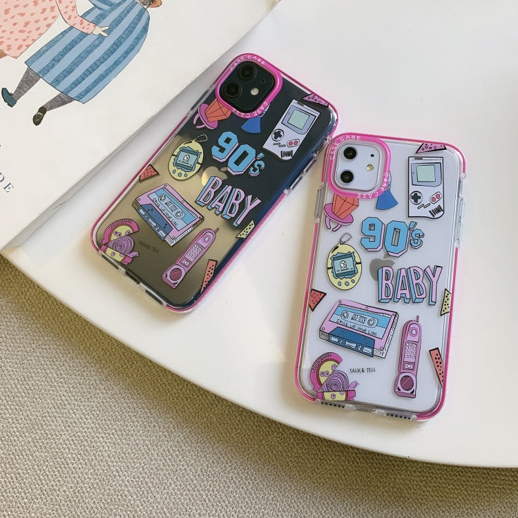 For iPhone 11 Pro Max Double Color TPU Pattern Protective Case