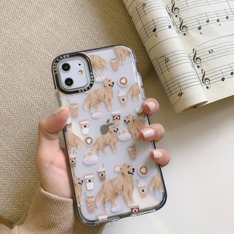 For iPhone 11 Pro Max Double Color TPU Pattern Protective Case