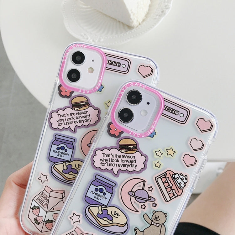 For iPhone 11 Pro Max Double Color TPU Pattern Protective Case