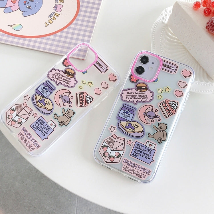 For iPhone 12 mini Double Color TPU Pattern Protective Case