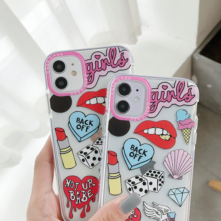 For iPhone 12 / 12 Pro Double Color TPU Pattern Protective Case
