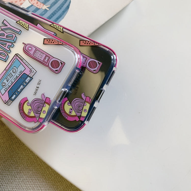 For iPhone 12 / 12 Pro Double Color TPU Pattern Protective Case
