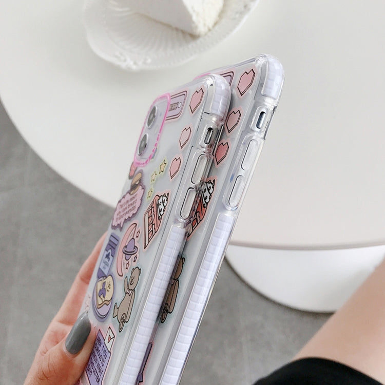 For iPhone 12 / 12 Pro Double Color TPU Pattern Protective Case