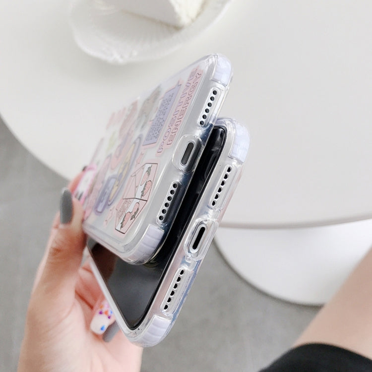For iPhone 12 / 12 Pro Double Color TPU Pattern Protective Case