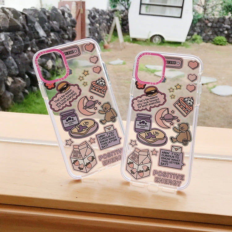 For iPhone 12 / 12 Pro Double Color TPU Pattern Protective Case