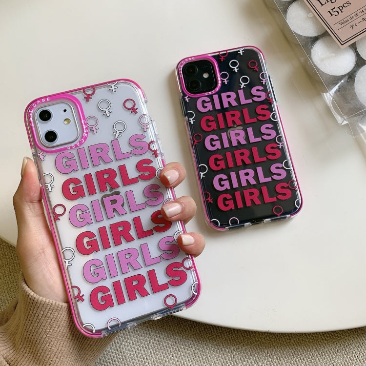 For iPhone 12 Pro Max Double Color TPU Pattern Protective Case