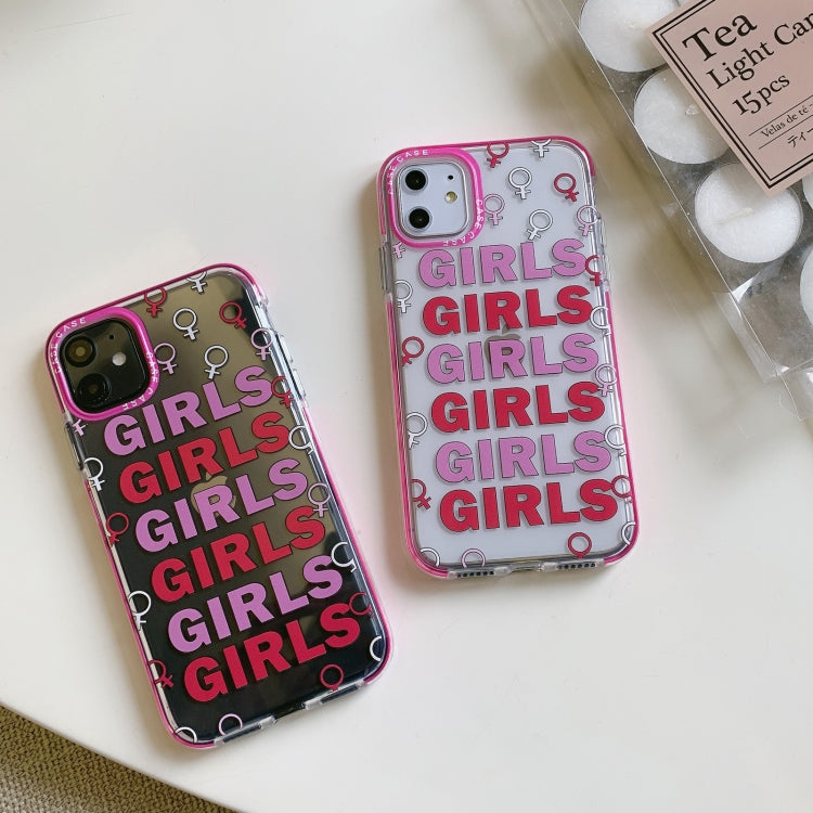For iPhone 12 Pro Max Double Color TPU Pattern Protective Case