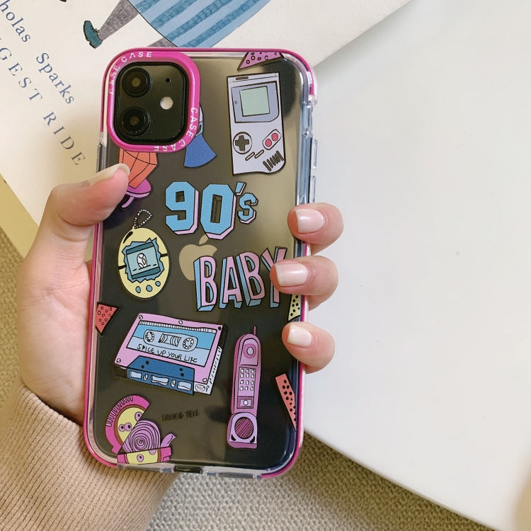 For iPhone 12 Pro Max Double Color TPU Pattern Protective Case