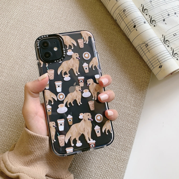 For iPhone 12 Pro Max Double Color TPU Pattern Protective Case